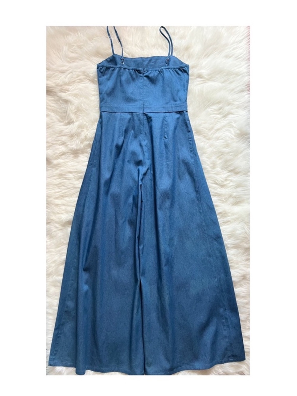 New! GRACIA Wide Leg Denim Jumpsuit - Picture 5 of 6